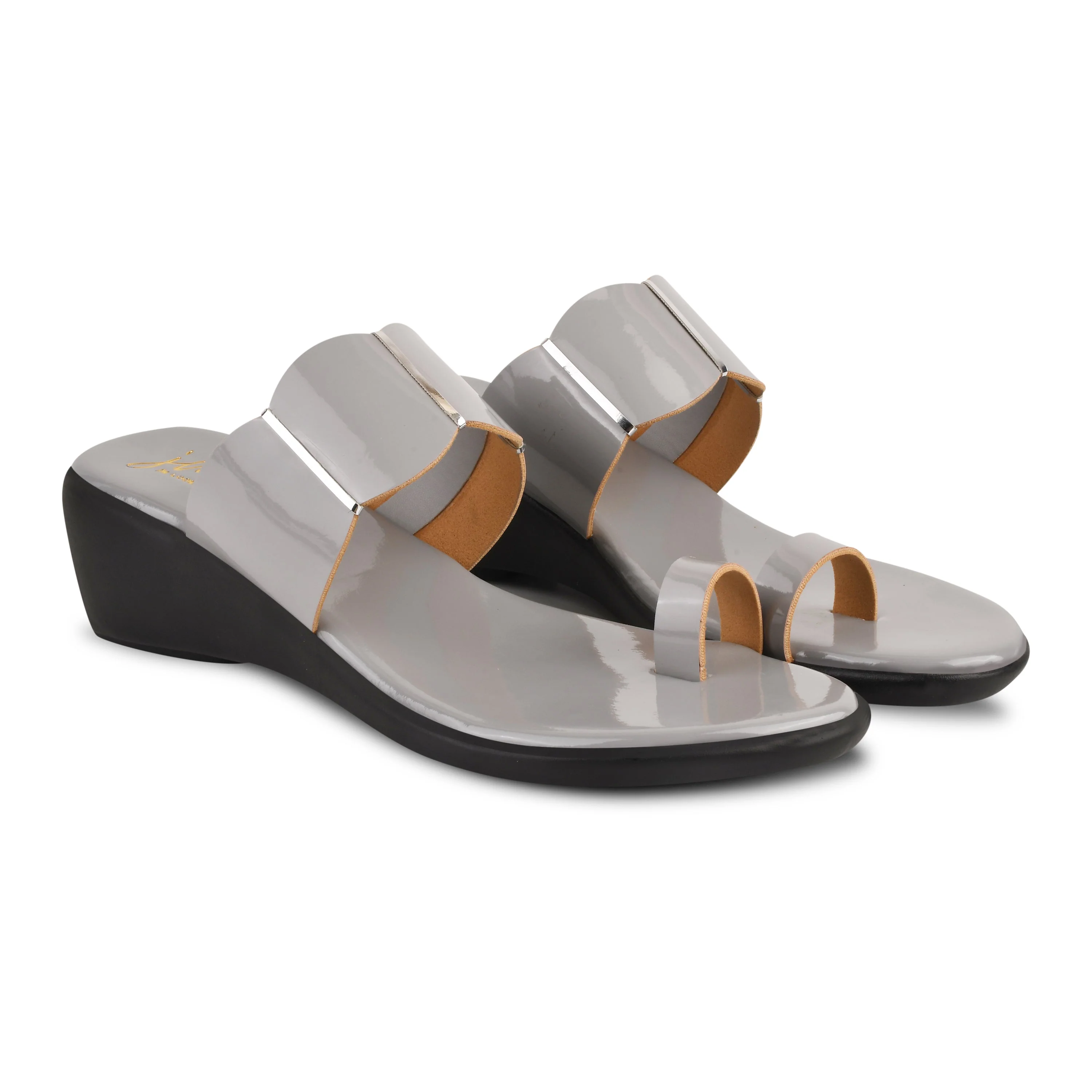 Jm Looks Women's Scalloped Toe-Ring Wedge Slides - Image 11