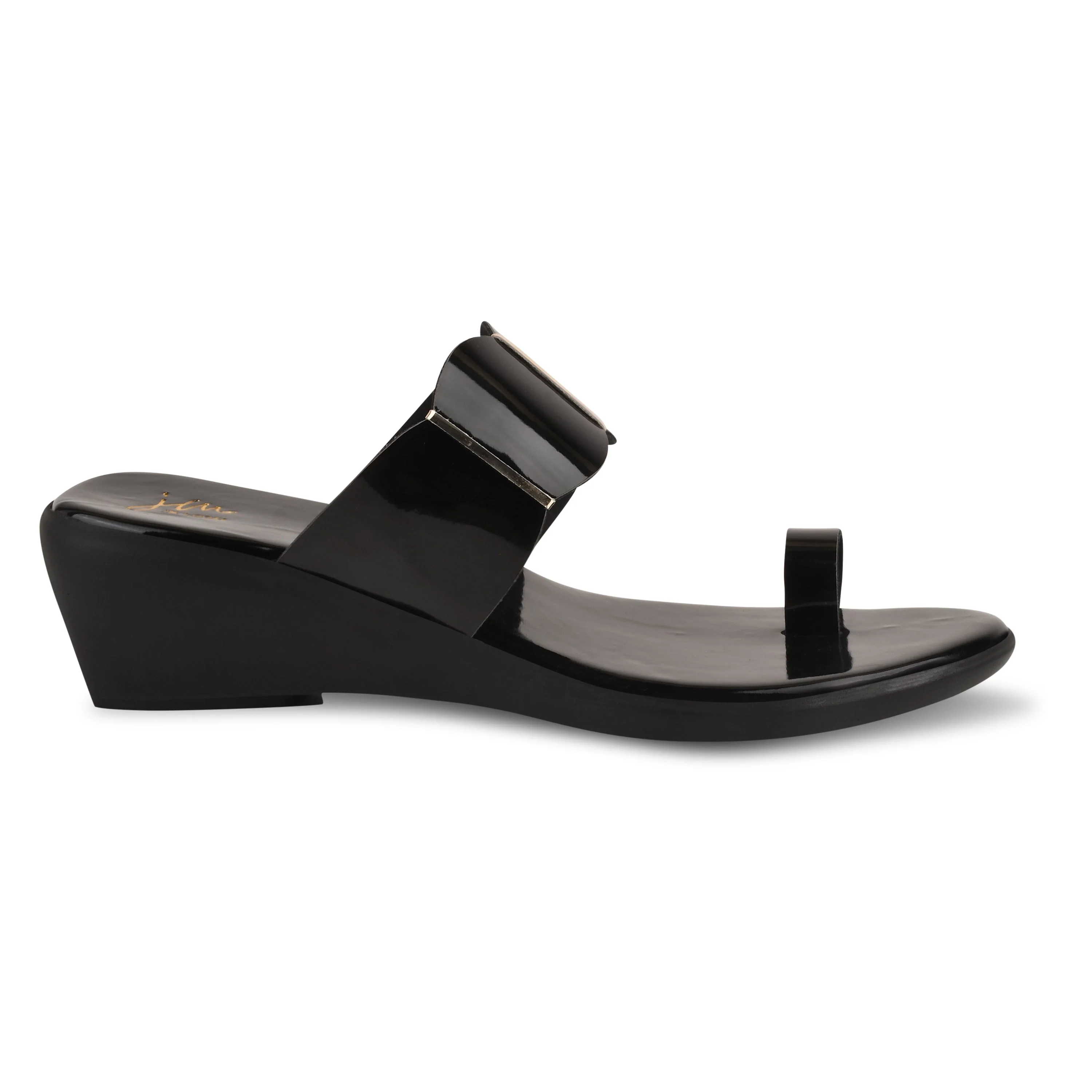 Jm Looks Women's Scalloped Toe-Ring Wedge Slides - Image 6