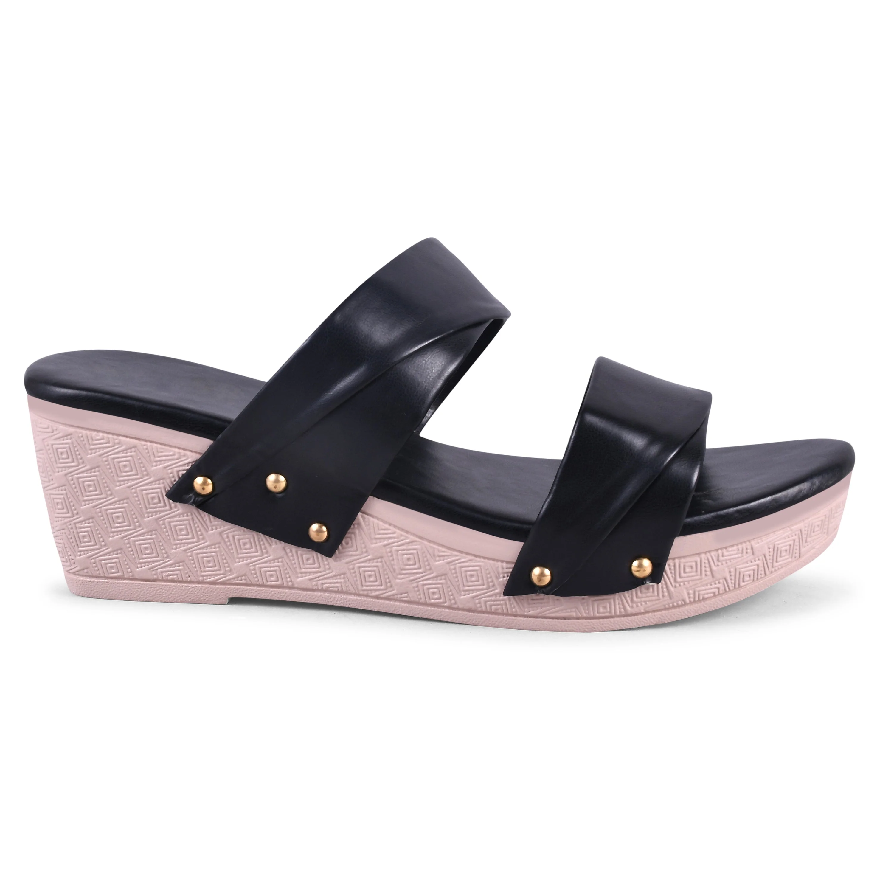 Jm Looks Women's Dual Strap Wedge Heel Slides - Image 3